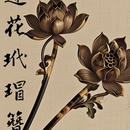 莲花玳瑁簪