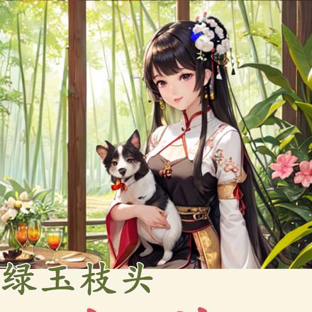 绿玉枝头桃花下