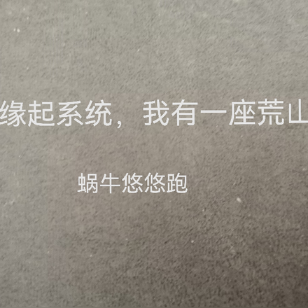 缘起系统,我有一座荒山
