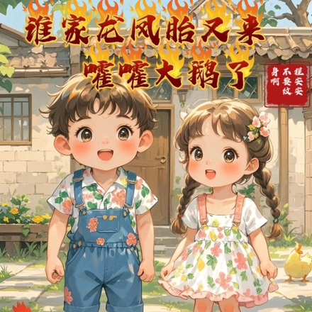 谁家龙凤胎又来嚯嚯大鹅了