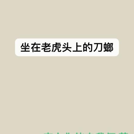 坐在老虎头上的刀螂