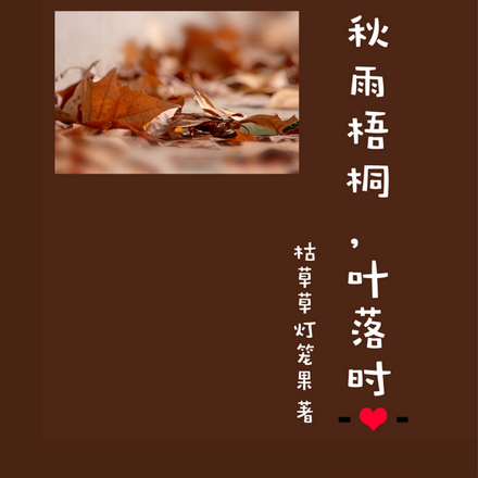 秋雨梧桐，叶落时