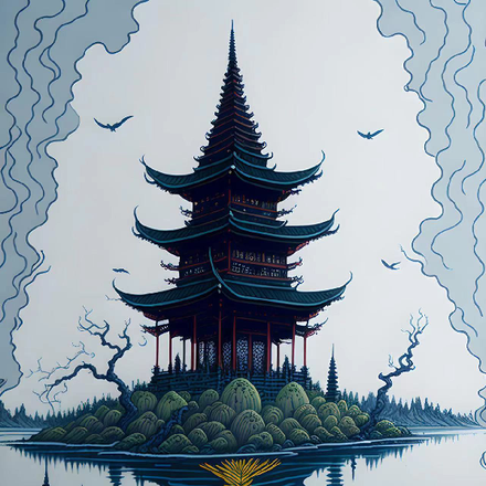 湖中塔